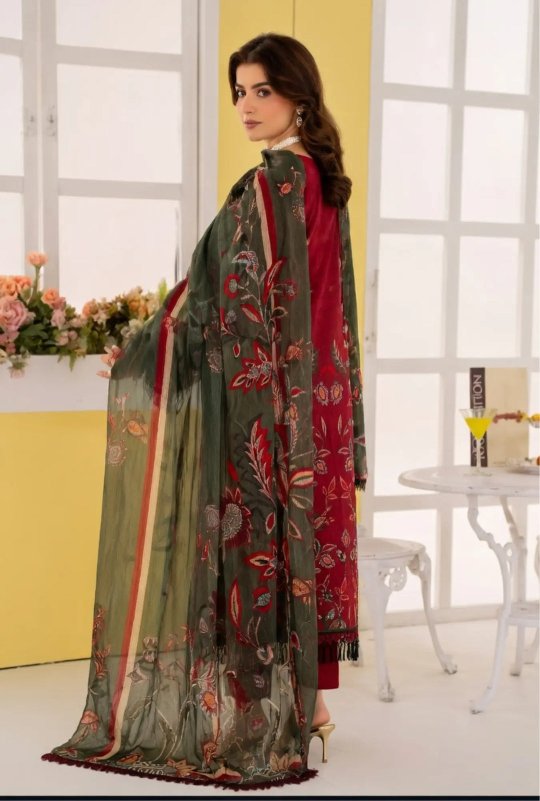 Crimson Vine 3-Piece Unstitched Embroidered Lawn Suit