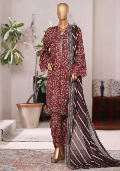Ruby Diamond Print – Premium 3-Piece Unstitched Lawn