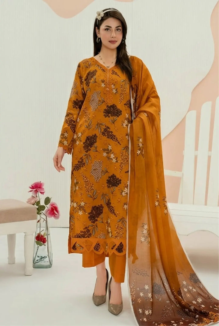 Ochre Radiance 3-Piece Unstitched