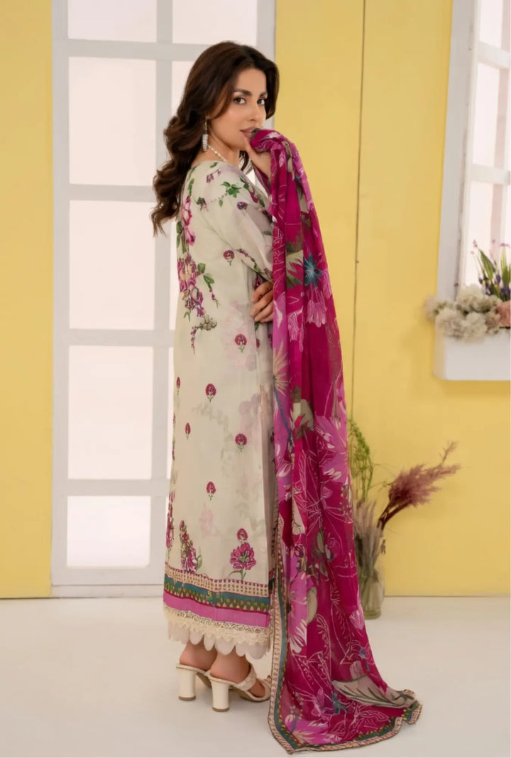Magenta Mist 3-Piece Unstitched Embroidered Lawn Suit