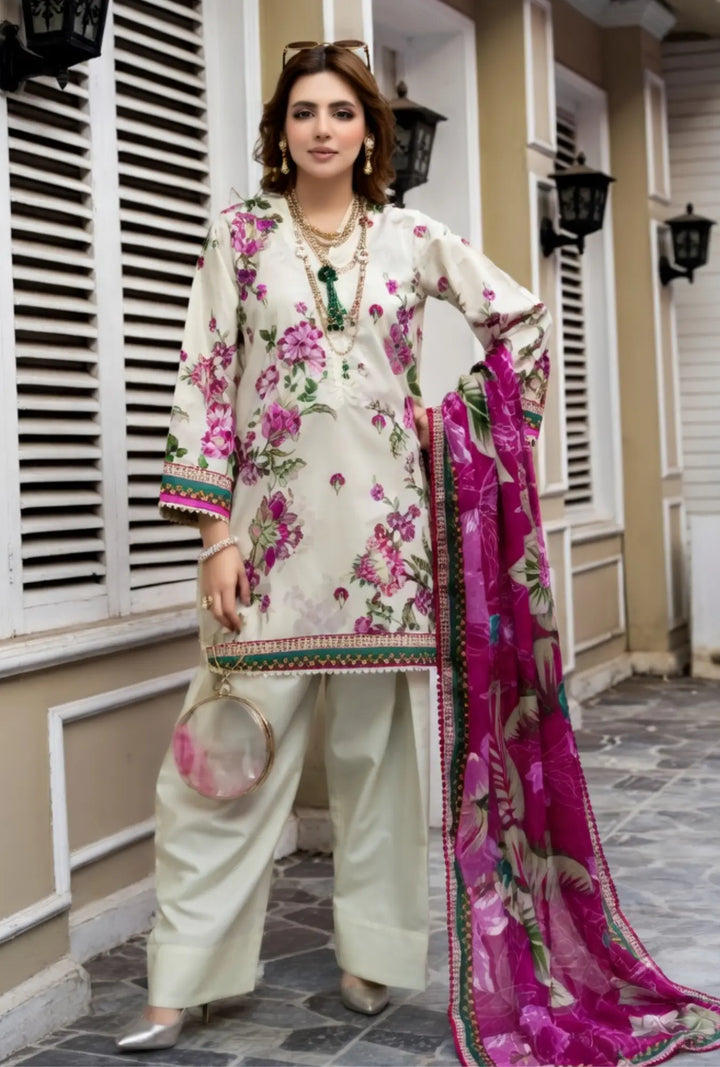 Blossom Ivory 3-Piece Unstitched