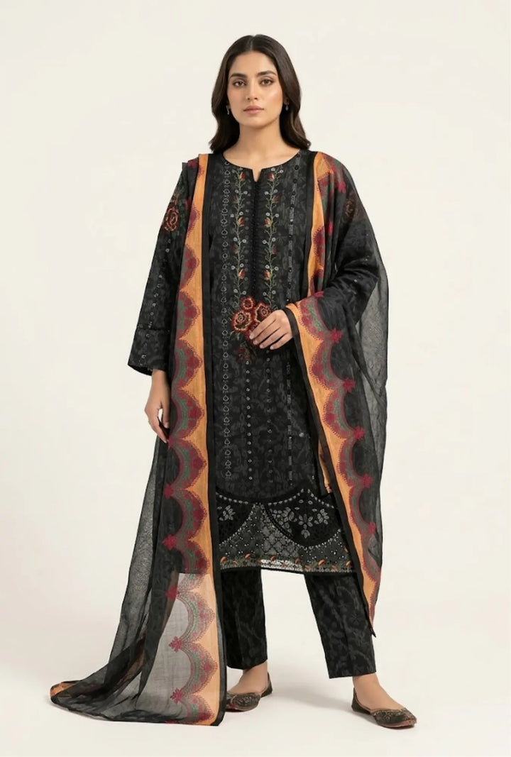 Embroidered 3-Piece Stitched Luxury Lawn Suit