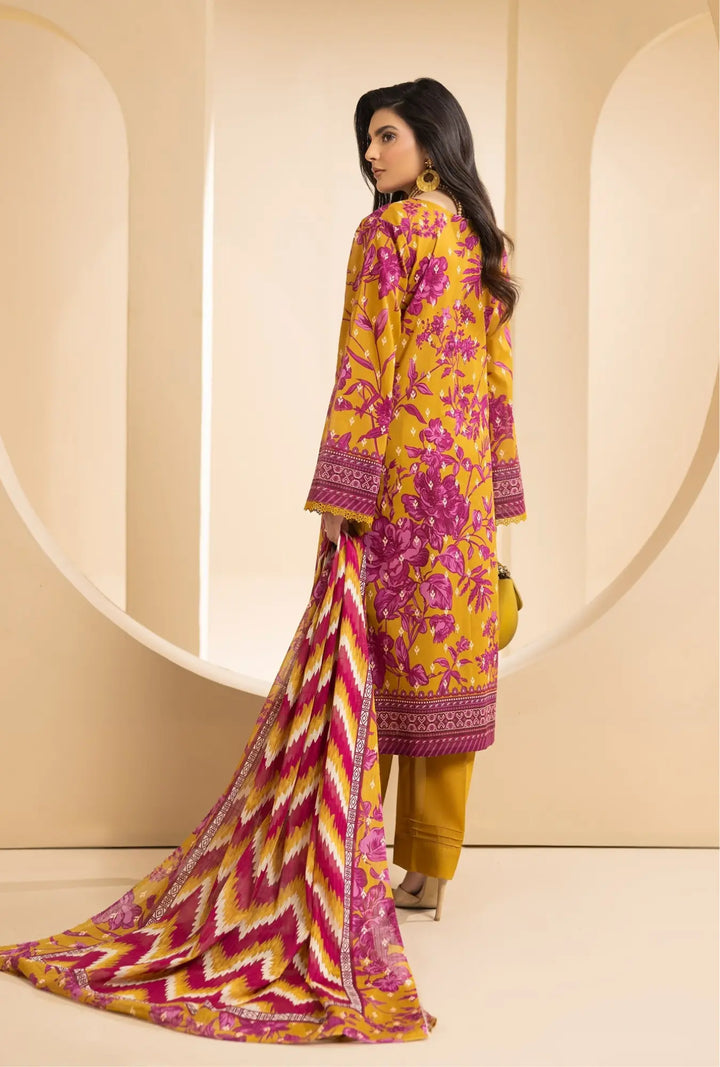 Golden Ochre – 3-Piece Printed Unstitched Lawn Suit