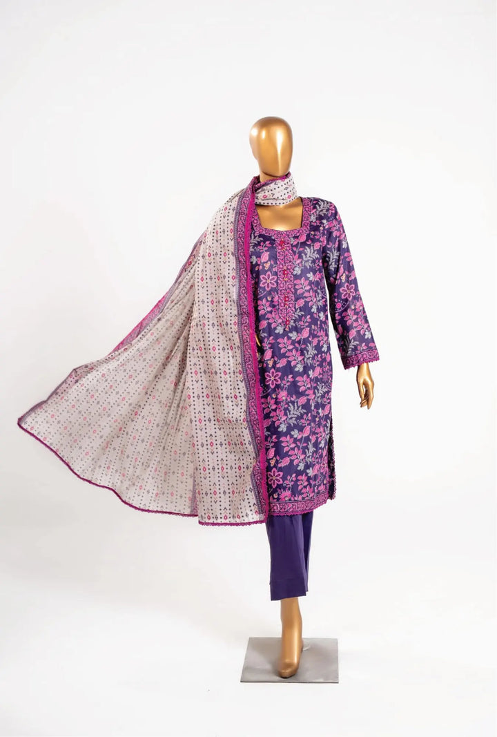 Purple Bloom – 3 Piece Unstitched Printed Lawn Suit