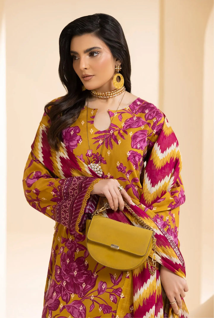 Golden Ochre – 3-Piece Printed Unstitched Lawn Suit