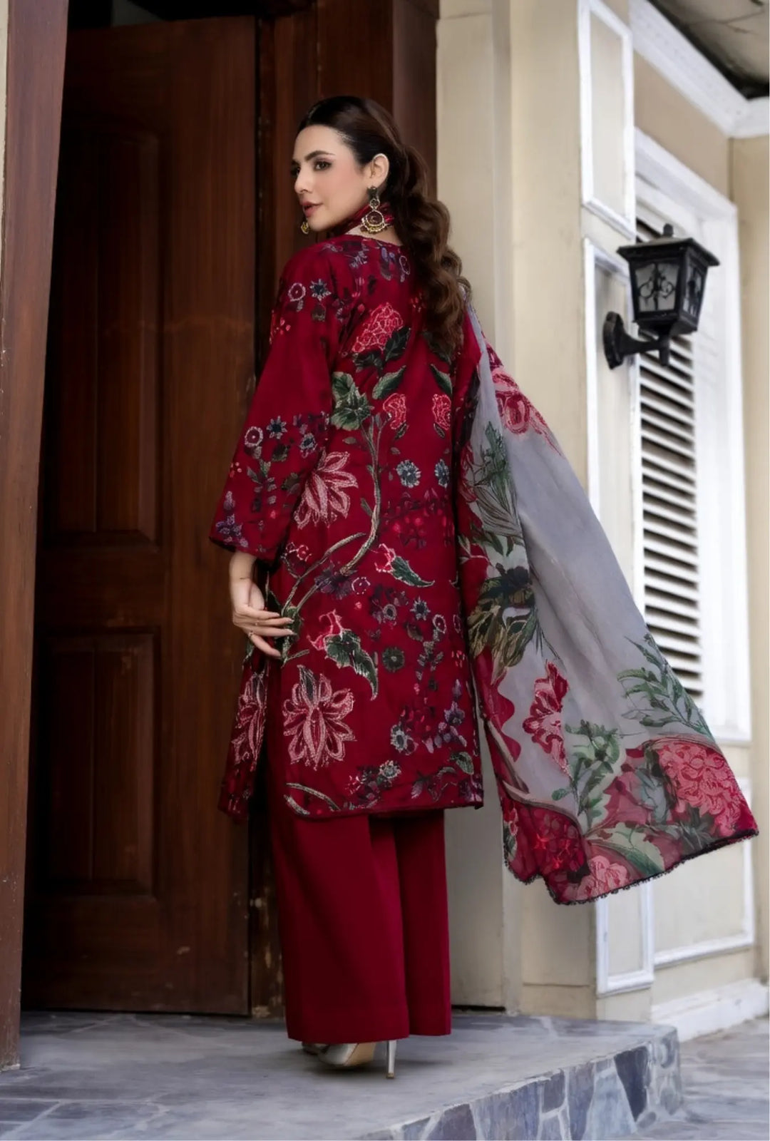 Crimson Rose Luxury 3-Piece Unstitched