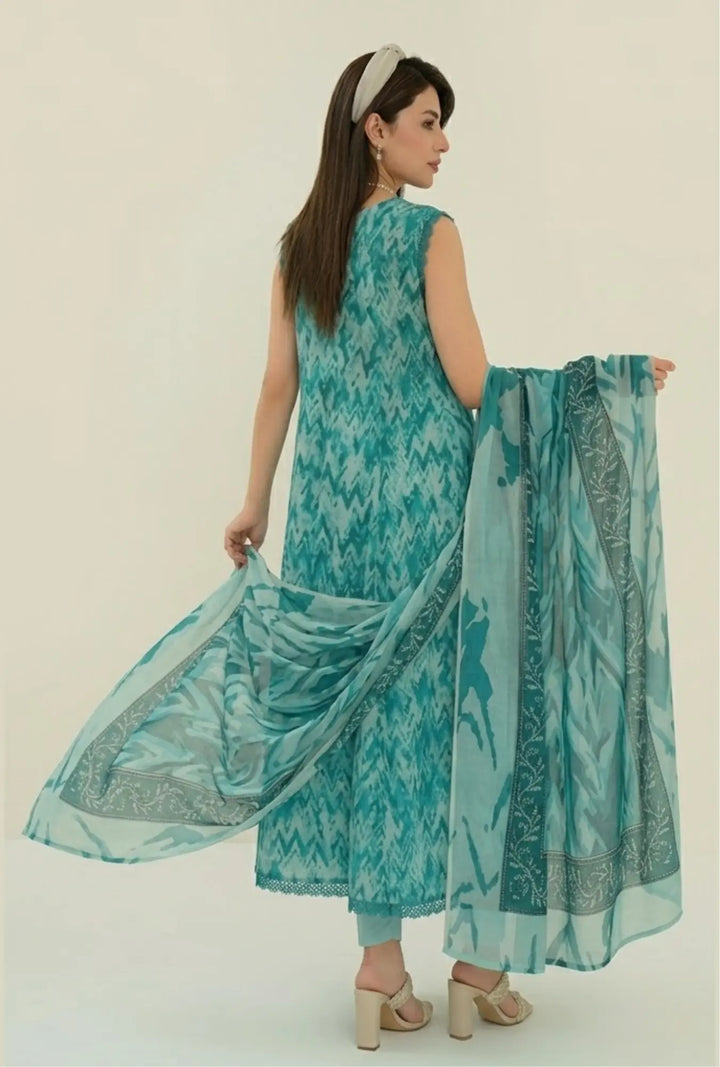Teal Mirage 3-Piece Unstitched