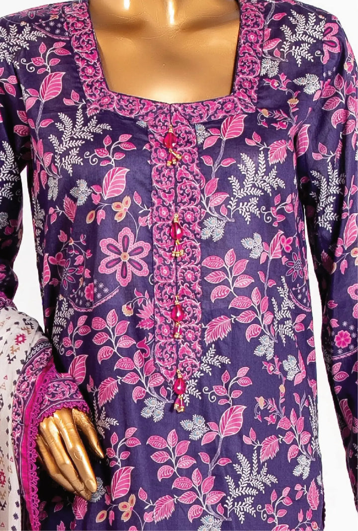 Purple Bloom – 3 Piece Unstitched Printed Lawn Suit