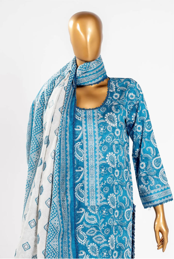 Azure Paisley – 3 Piece Unstitched Printed Lawn Suit