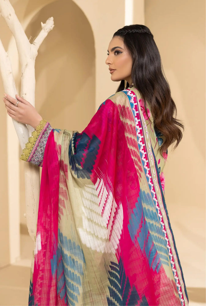 Glacial Bloom – Premium 3-Piece Unstitched Lawn