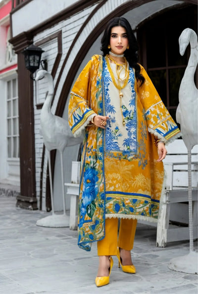 Golden Azure 3-Piece Luxury Unstitched