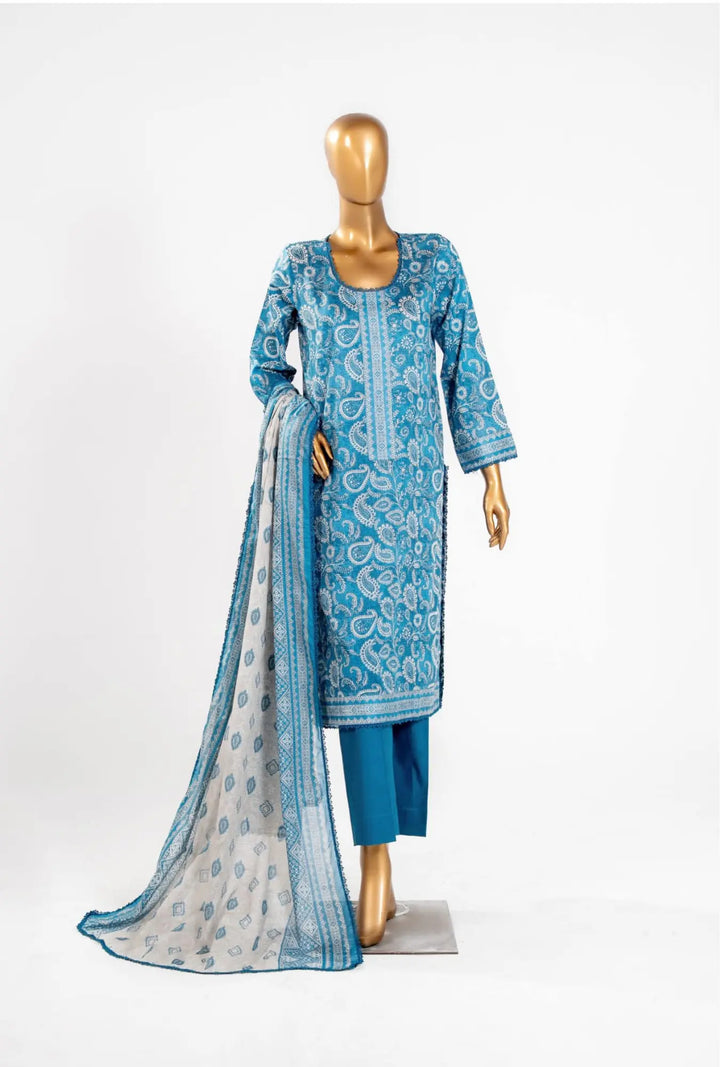 Azure Paisley – 3 Piece Unstitched Printed Lawn Suit