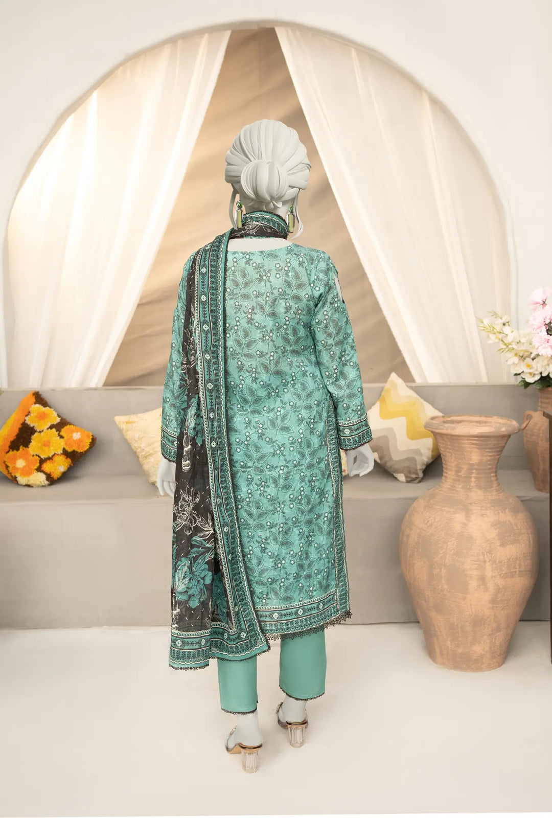 Mint Charcoal – 3-Piece Printed Unstitched Lawn Suit