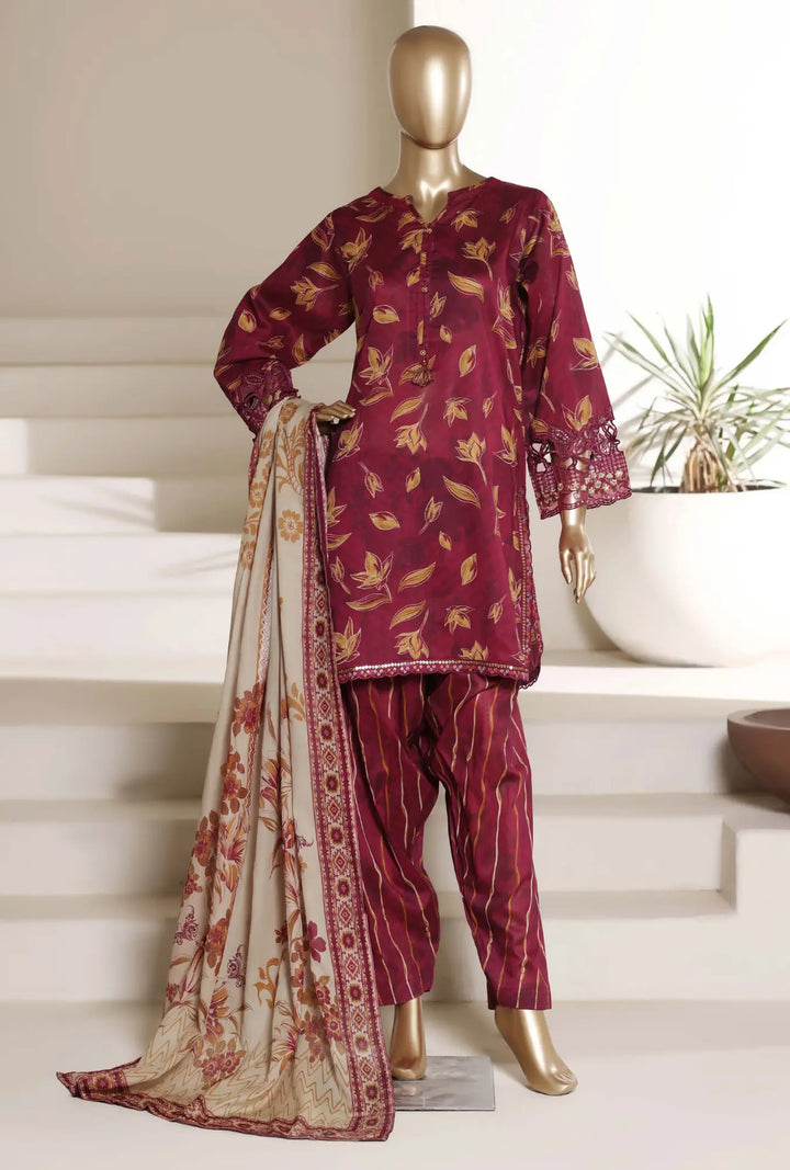 Crimson Vine – 3-Piece Printed Unstitched Lawn Suit