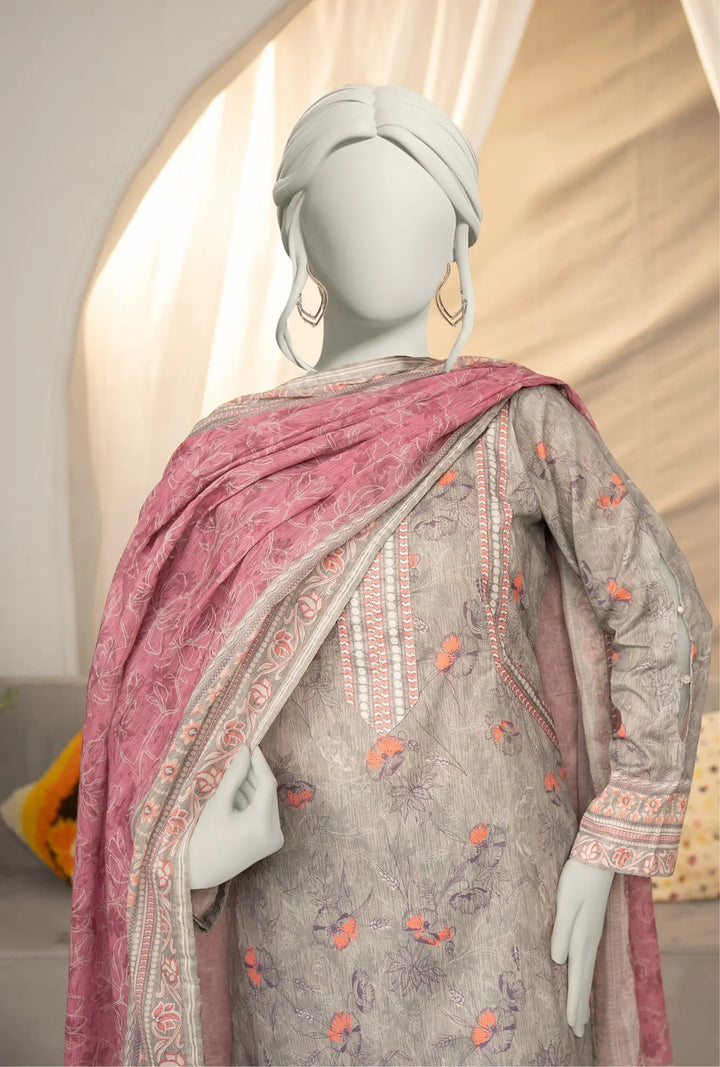 Heather Grey Floral – Unstitched Lawn Collection