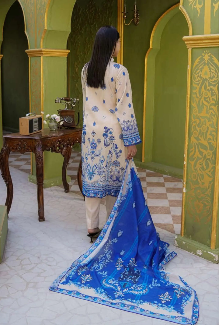Azure Whispers  3-Piece Unstitched