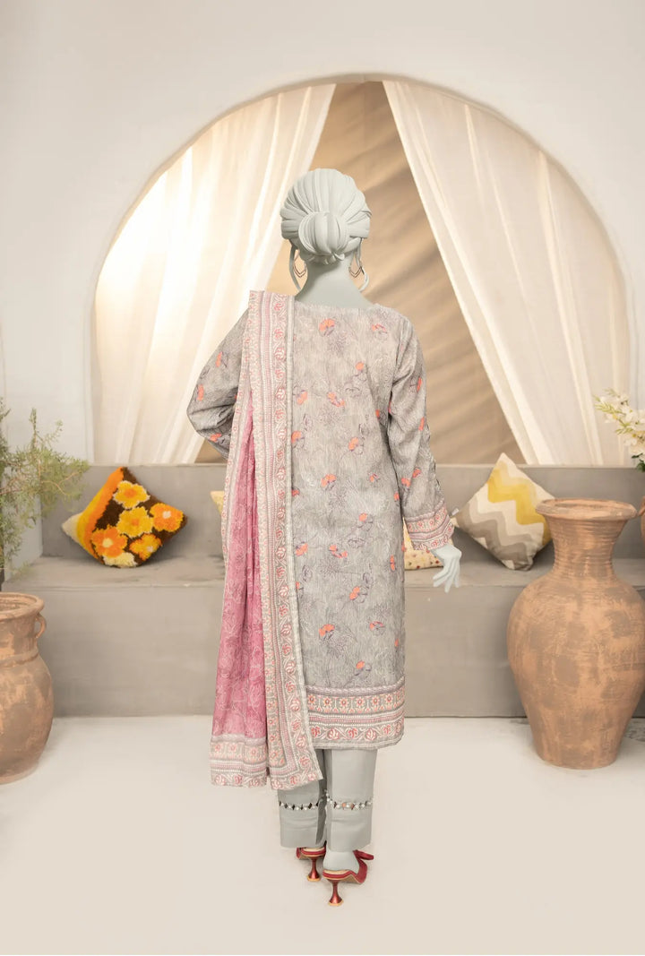Heather Grey Floral – Unstitched Lawn Collection