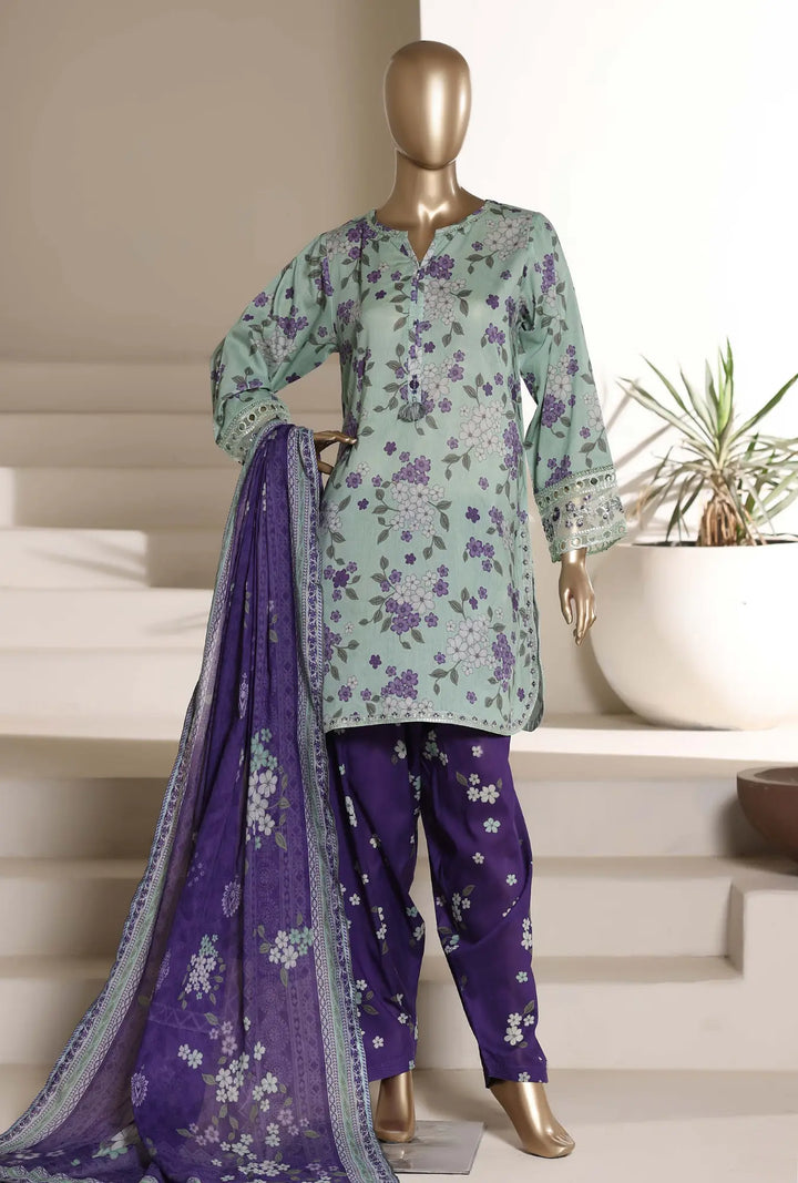 Azure Whisper – Premium 3-Piece Unstitched Lawn