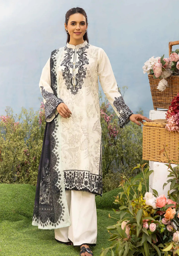Onyx & Cream Embroidered Unstitched Set
