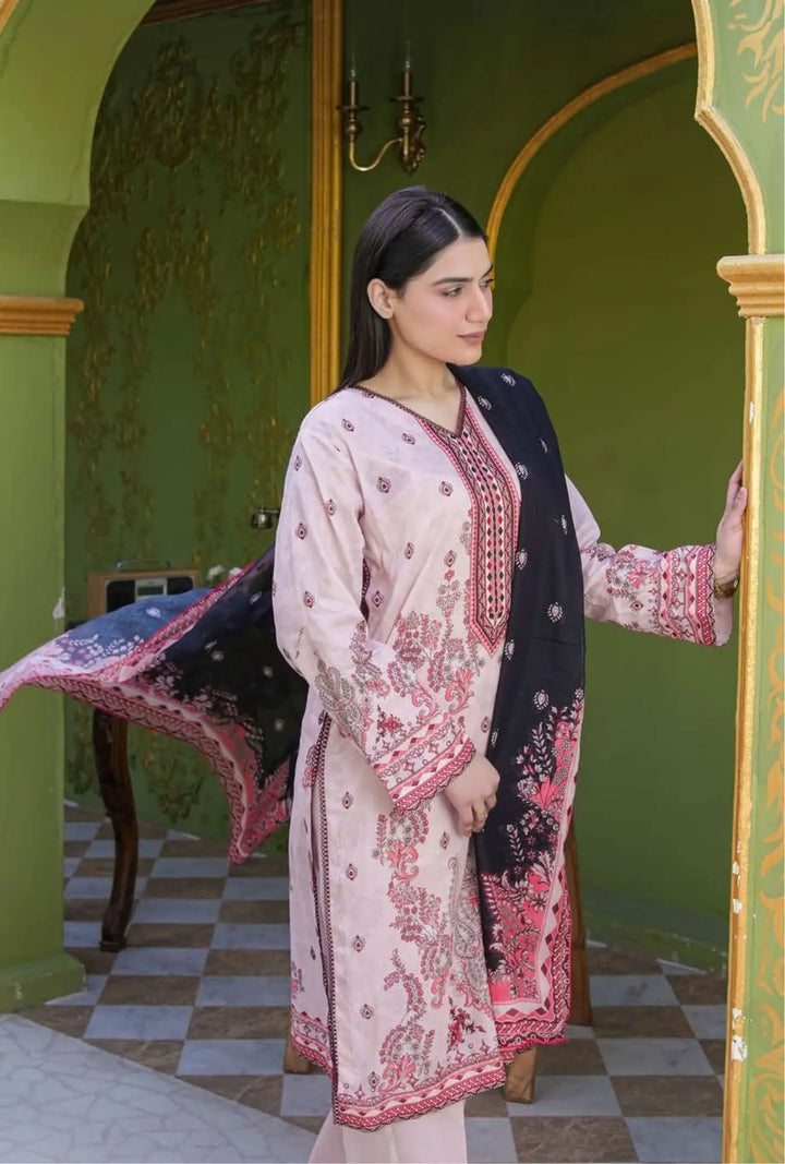 Blush Ethnic  3-Piece Unstitched