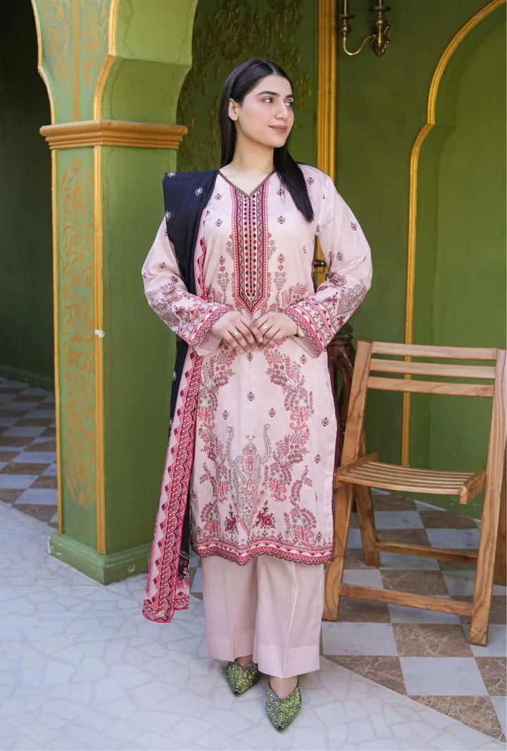 Blush Ethnic  3-Piece Unstitched