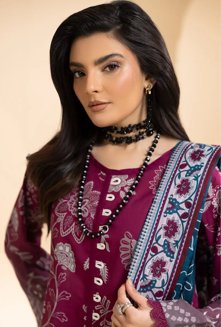 Plum Mosaic – 3-Piece Printed Unstitched Lawn Suit