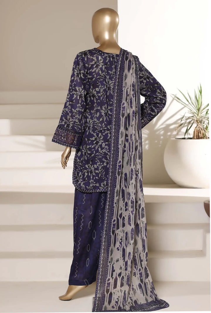 Violet Abstract – 3-Piece Printed Unstitched Lawn Suit
