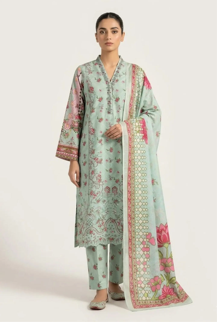 Embroidered 3-Piece Stitched Luxury Lawn Suit
