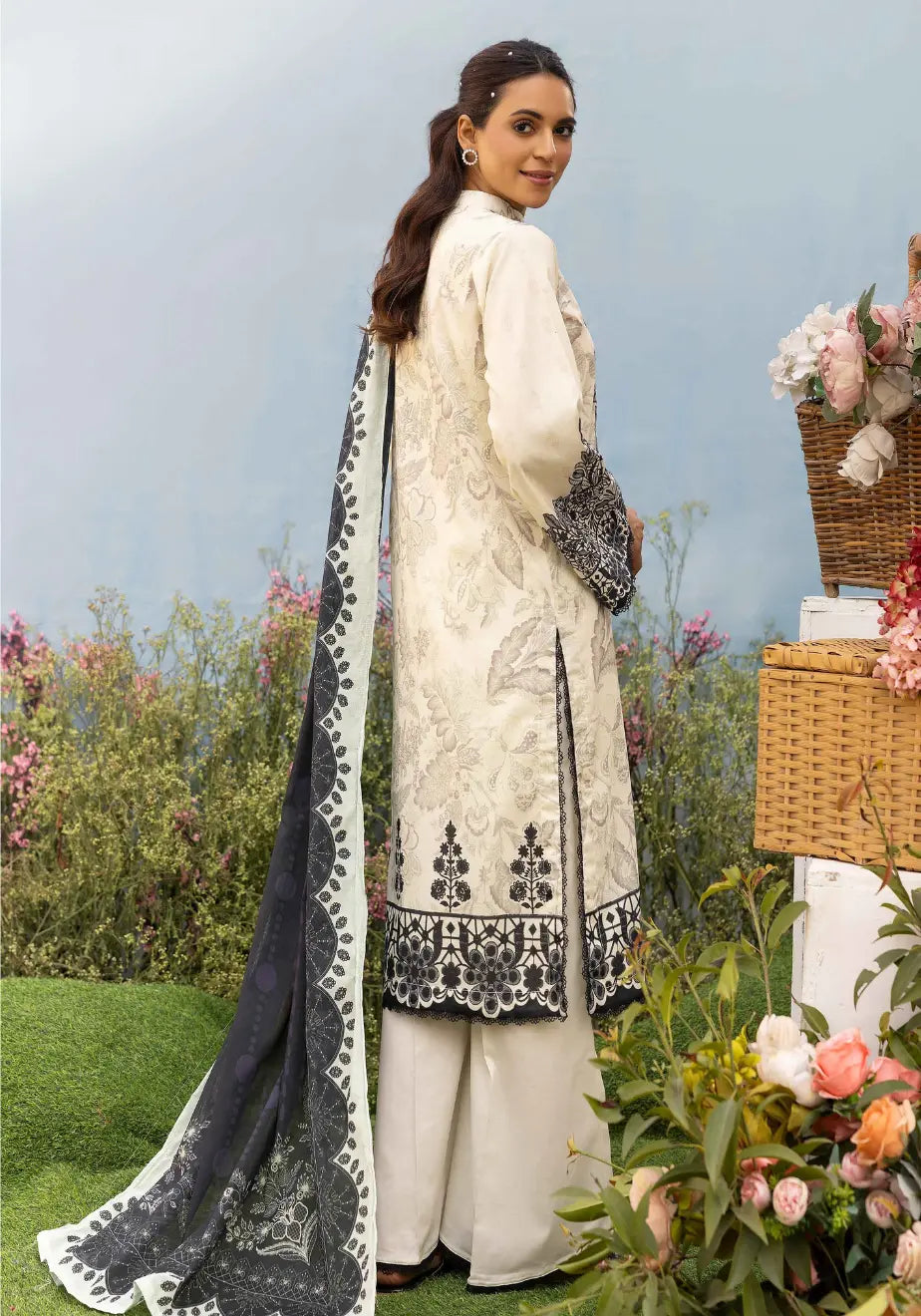 Onyx & Cream Embroidered Unstitched Set