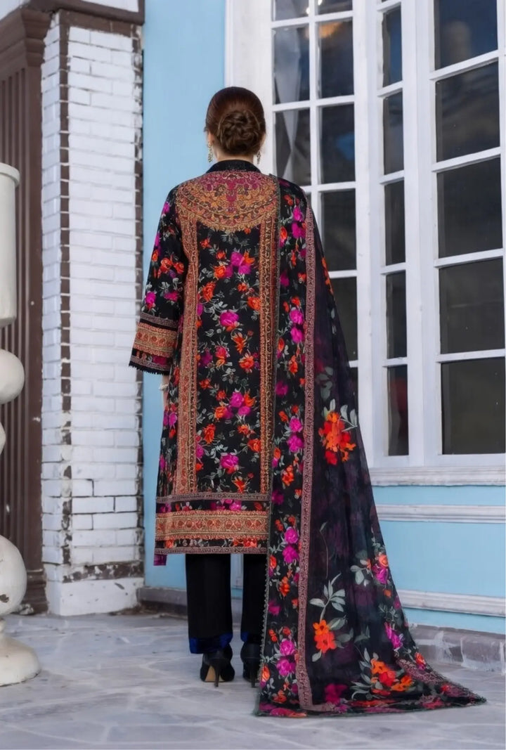 Onyx Bloom 3-Piece Unstitched