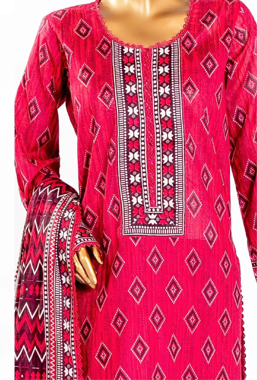 Ruby Rhombus – 3 Piece Unstitched Printed Lawn Suit