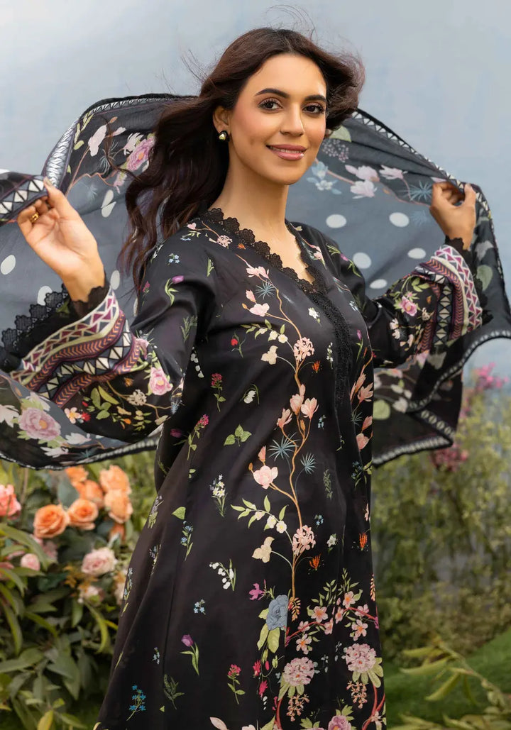 Midnight Bloom – 3-Piece Printed Unstitched Lawn Suit