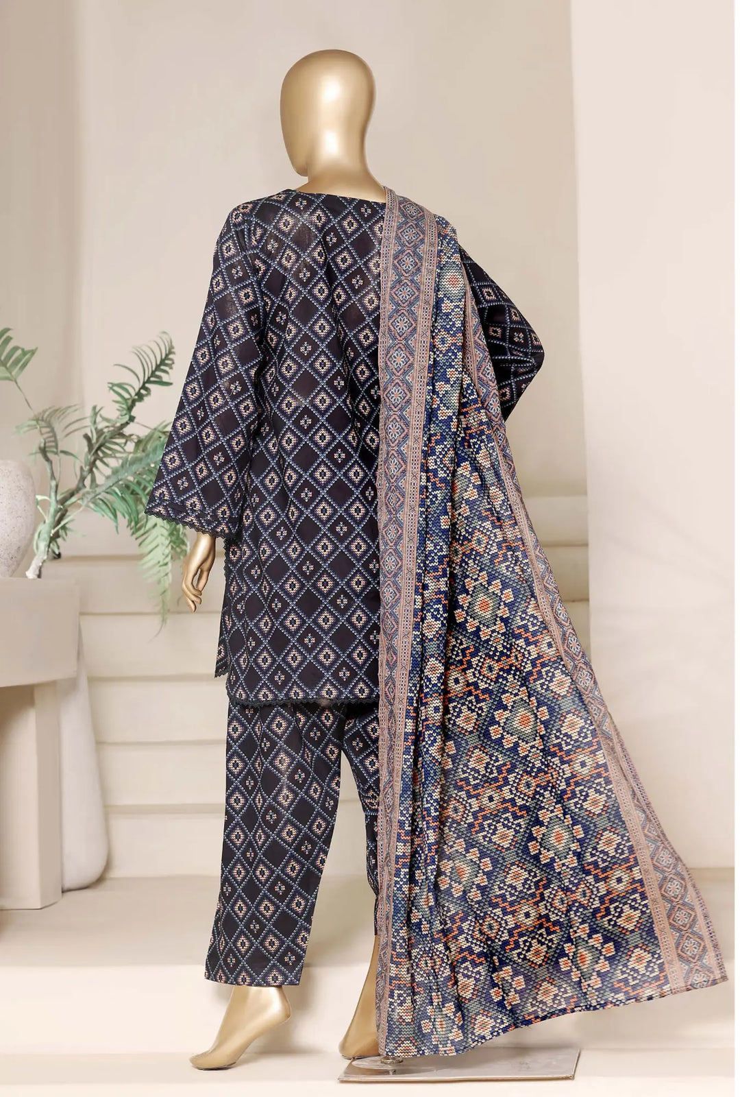 Obsidian Ajrak – 3-Piece Printed Unstitched Lawn Suit
