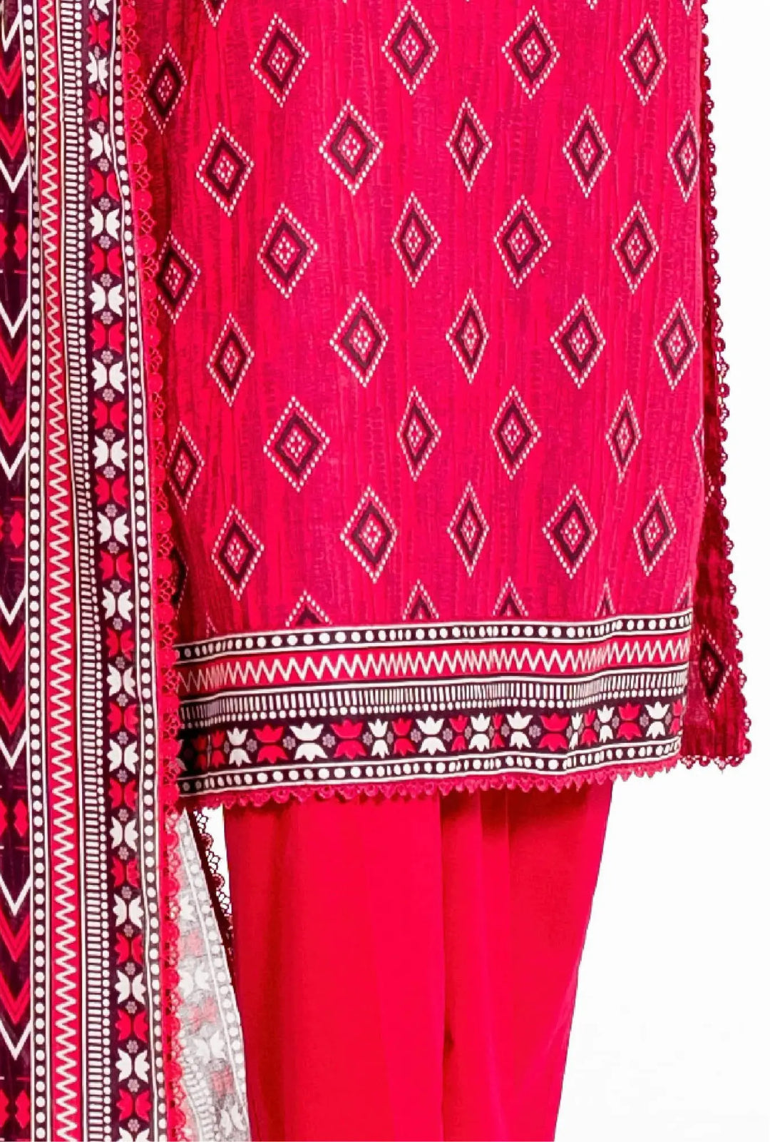 Ruby Rhombus – 3 Piece Unstitched Printed Lawn Suit