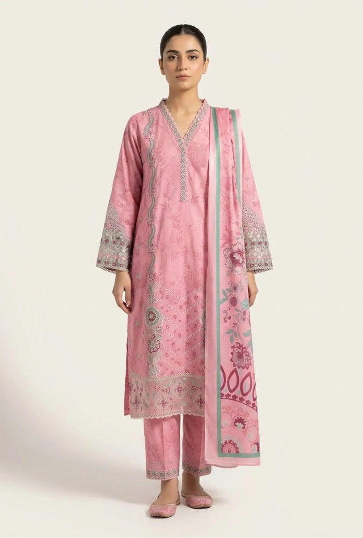 Embroidered 3-Piece Stitched Luxury Lawn Suit
