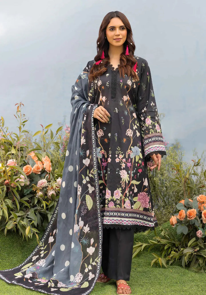 Midnight Bloom – 3-Piece Printed Unstitched Lawn Suit