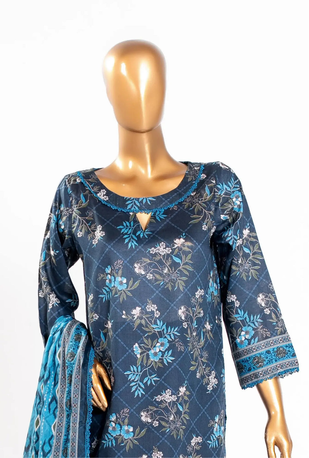 Gemini said Indigo Flora – 3 Piece Unstitched Printed Lawn Suit