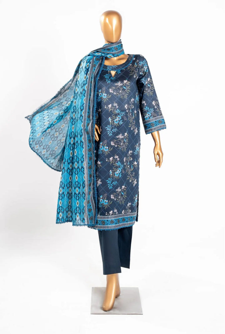 Gemini said Indigo Flora – 3 Piece Unstitched Printed Lawn Suit