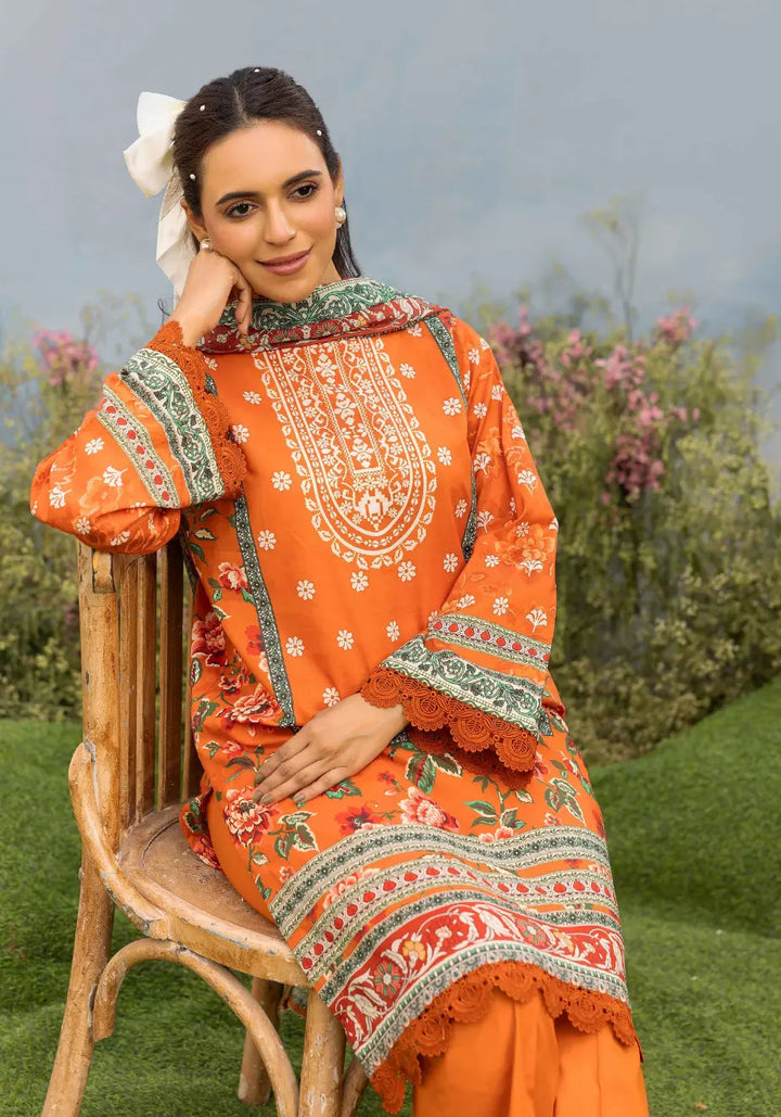 Saffron Sunset – Embroidered 3-Piece Unstitched Lawn Suit