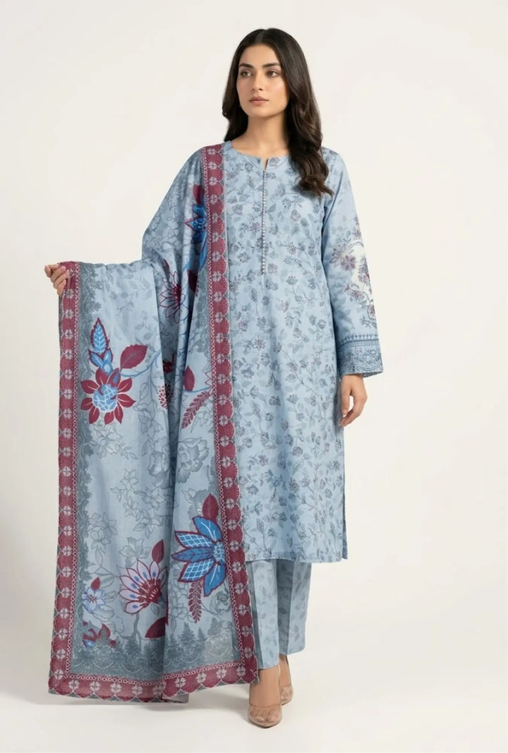 Embroidered 3-Piece Stitched Luxury Lawn Suit