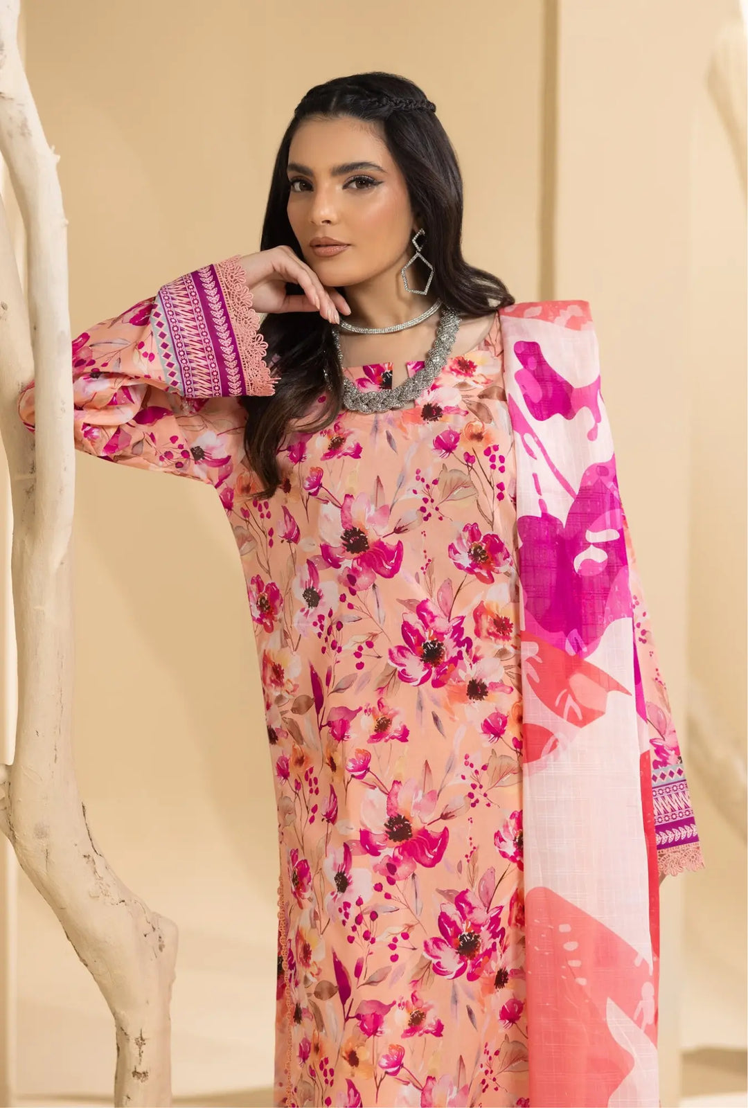 Citrine Bloom – 3-Piece Printed Unstitched Lawn Suit