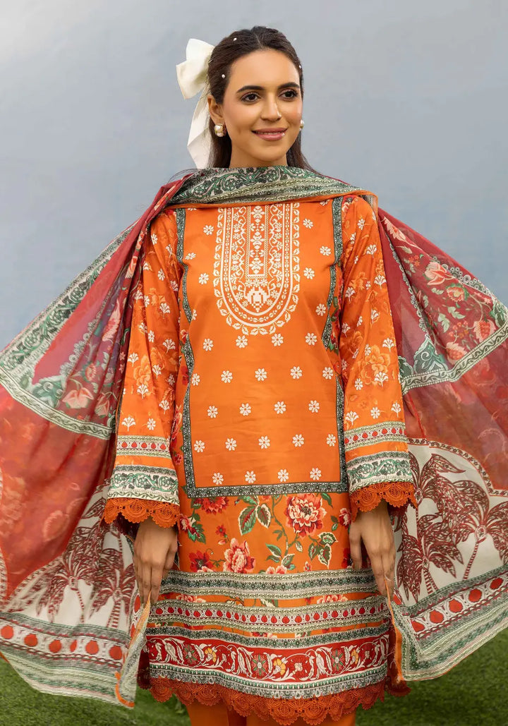Saffron Sunset – Embroidered 3-Piece Unstitched Lawn Suit