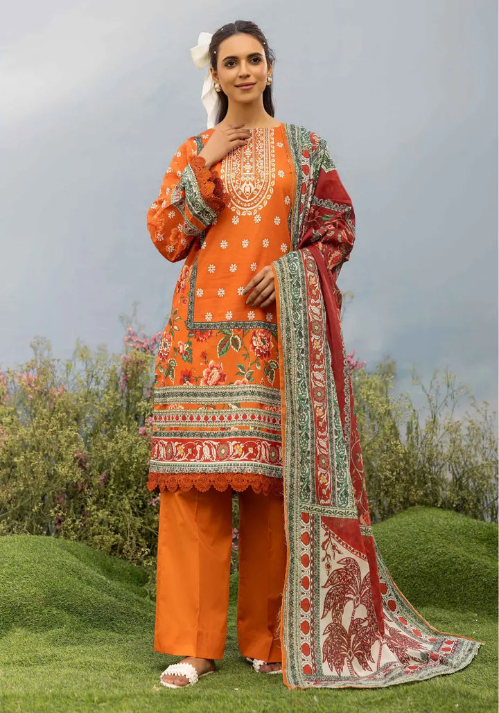 Saffron Sunset – Embroidered 3-Piece Unstitched Lawn Suit