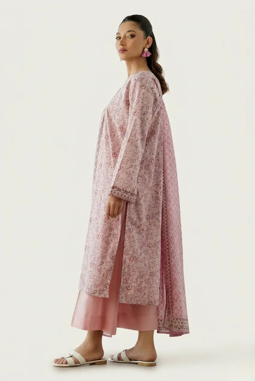 Blush Pink Printed Lawn Suit