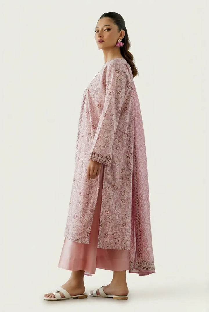 Blush Pink Printed Lawn Suit