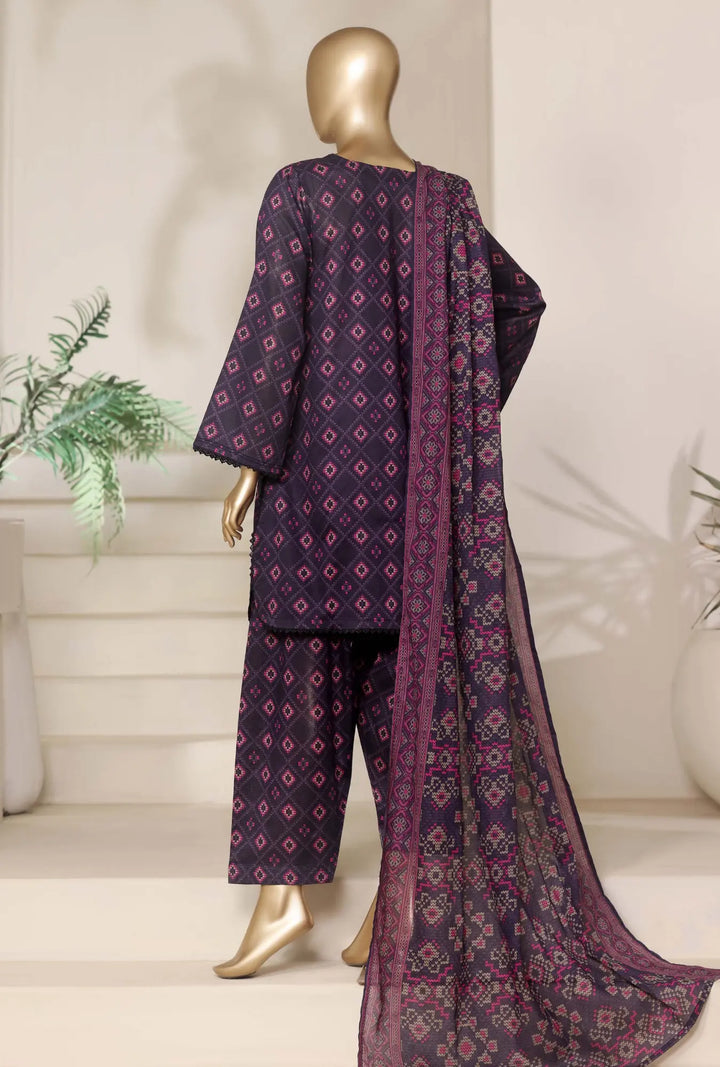 Amethyst Geometry – 3-Piece Printed Unstitched Lawn Suit