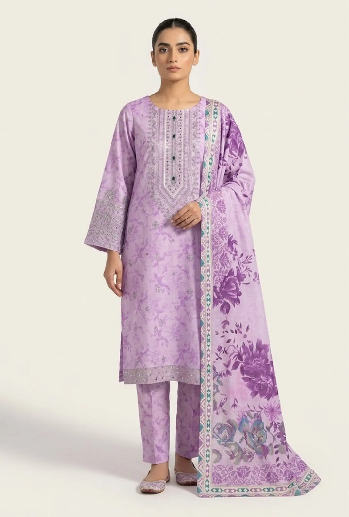 Embroidered 3-Piece Stitched Luxury Lawn Suit