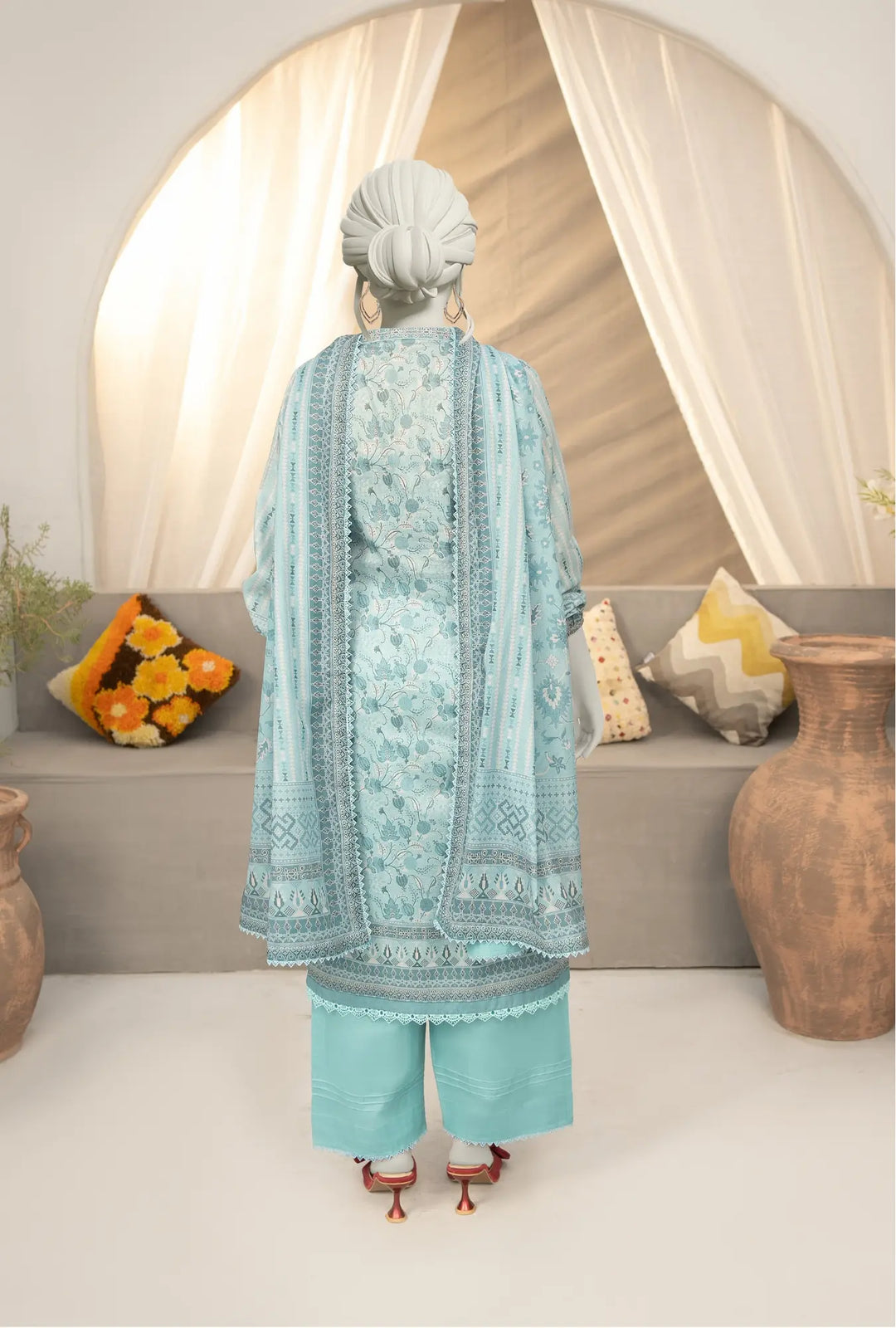 Frosted Teal – Premium Unstitched Lawn Collection