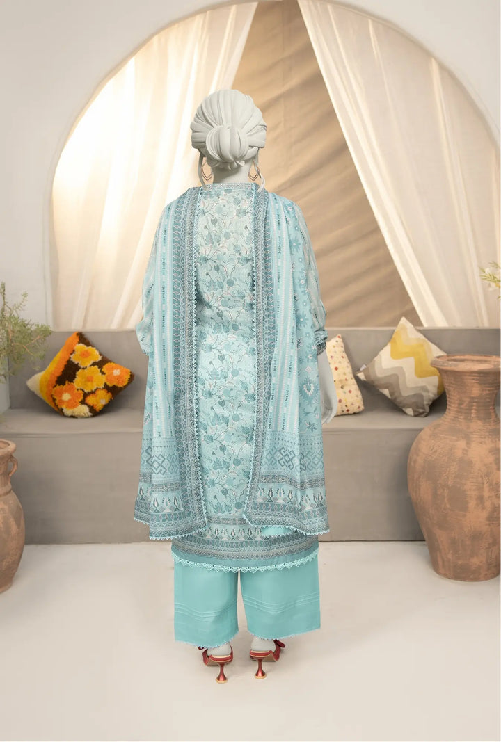 Frosted Teal – Premium Unstitched Lawn Collection