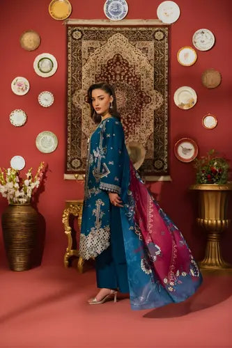 Indigo Blue Luxe Embroidered